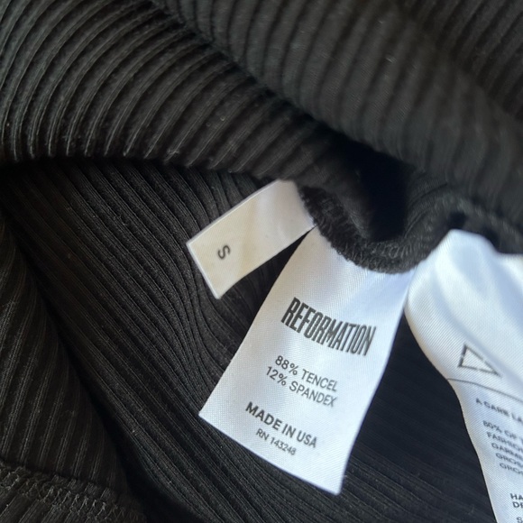 Reformation Black Ribbed Mini Dress - Picture 3 of 3